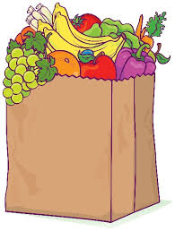 Groceries in a brown bag